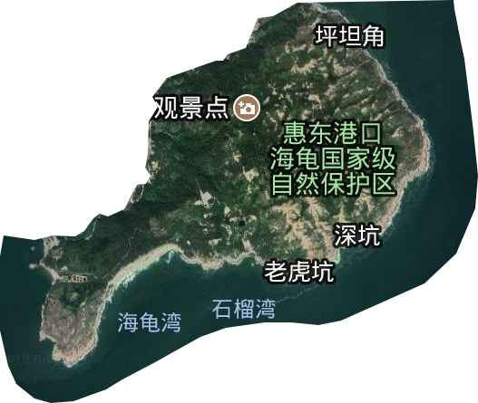 惠东县港口海龟湾自然保护区卫星图