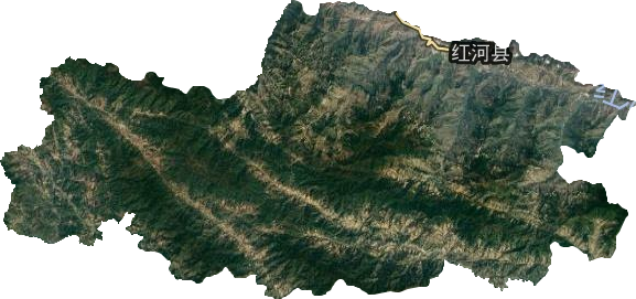 红河县卫星图