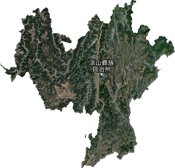 凉山彝族自治州卫星图