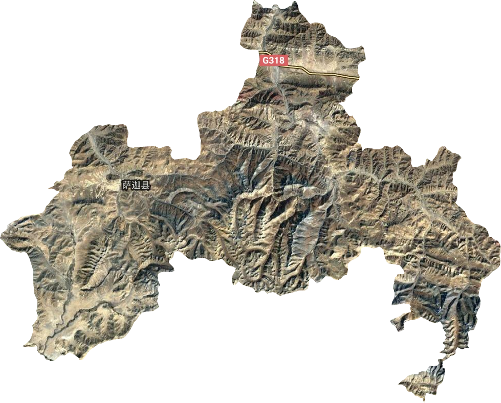 萨迦县卫星图