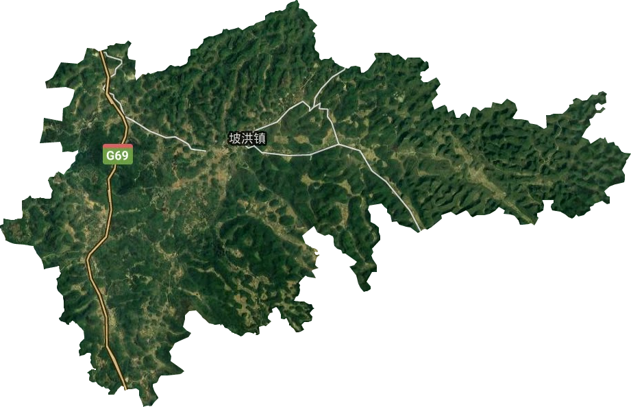 坡洪镇卫星图
