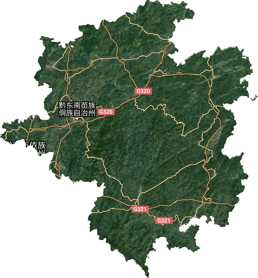 黔东南苗族侗族自治州卫星图