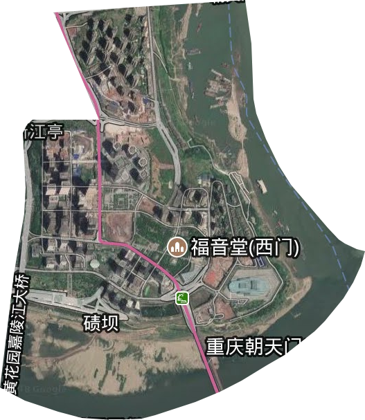 江北城街道卫星图