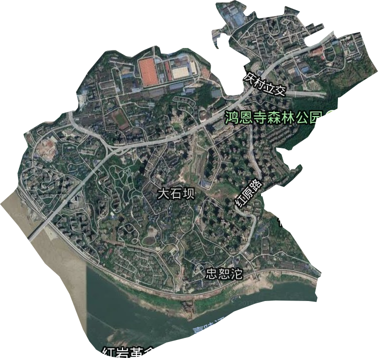 大石坝街道卫星图