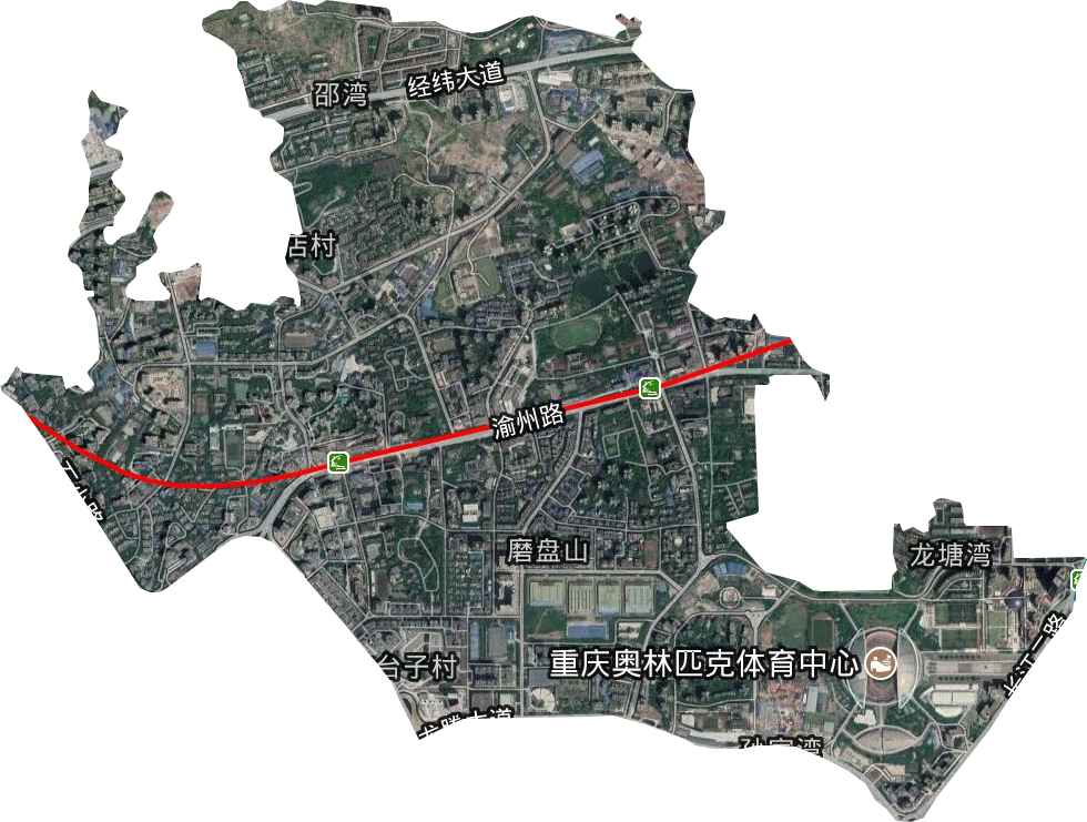 渝州路街道卫星图