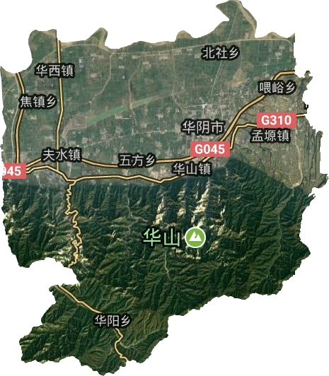 华阴市卫星图