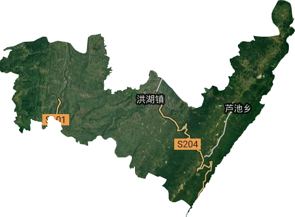 洪湖镇卫星图