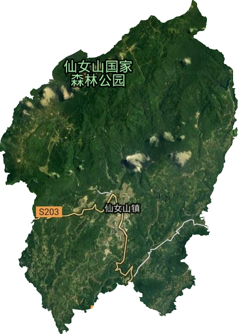 仙女山镇卫星图