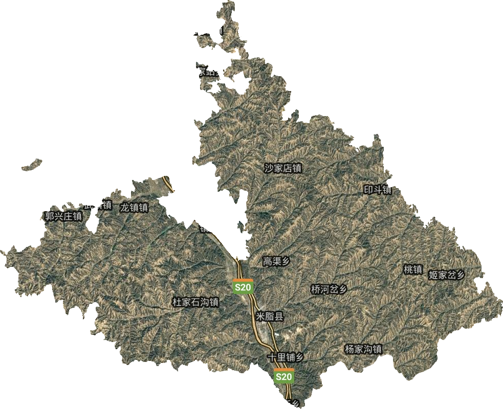 米脂县卫星图