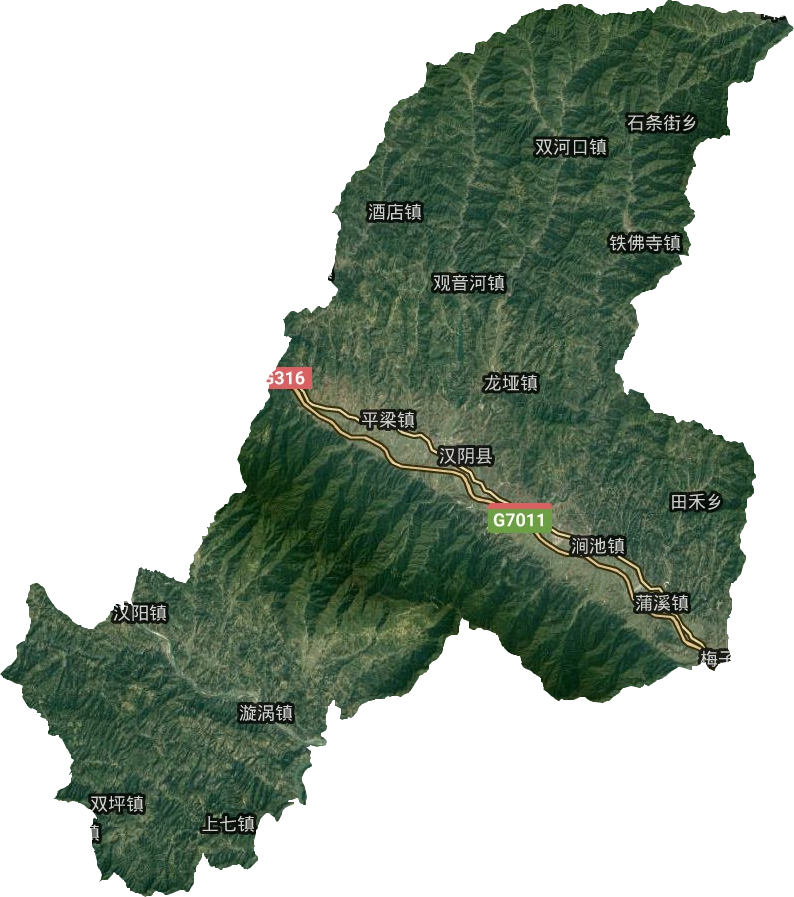汉阴县卫星图