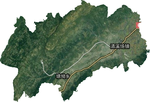 清溪场镇卫星图
