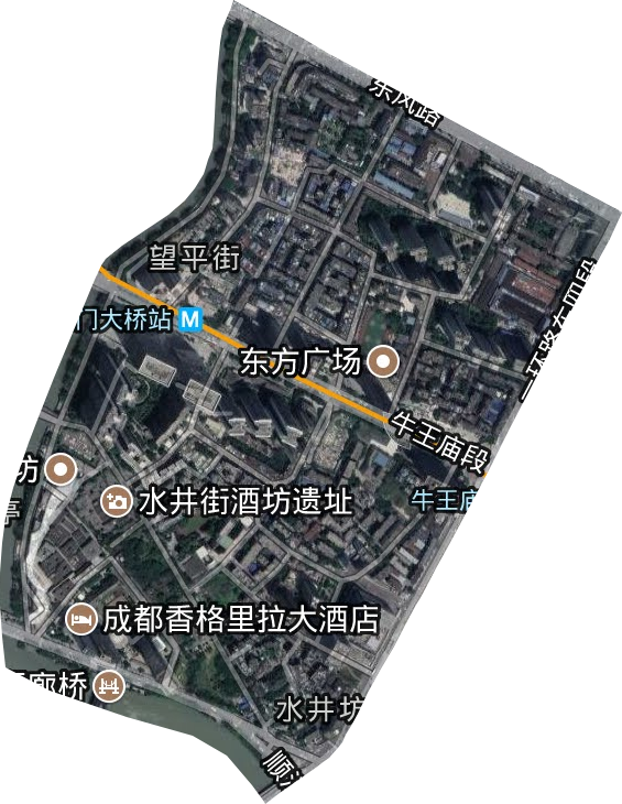 水井坊街道卫星图