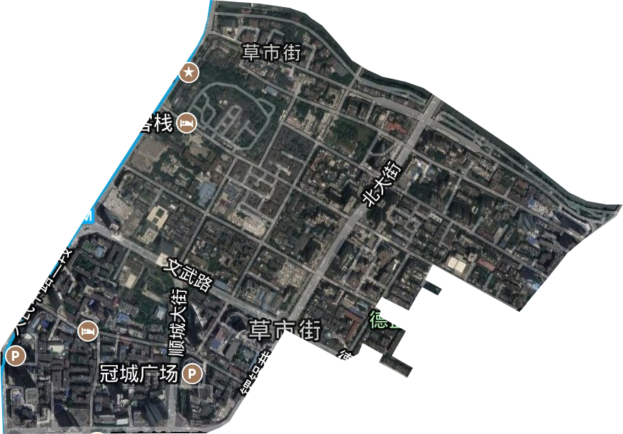 草市街街道卫星图