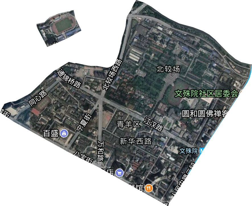 新华西路街道卫星图