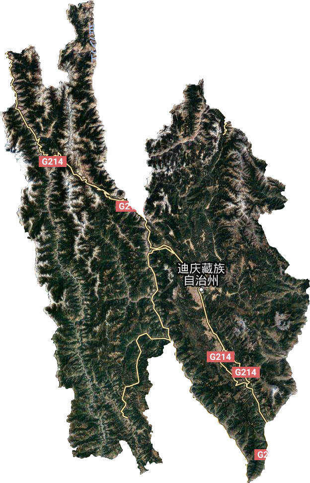 迪庆藏族自治州卫星图