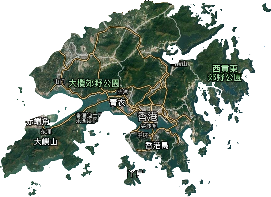香港特别行政区卫星图