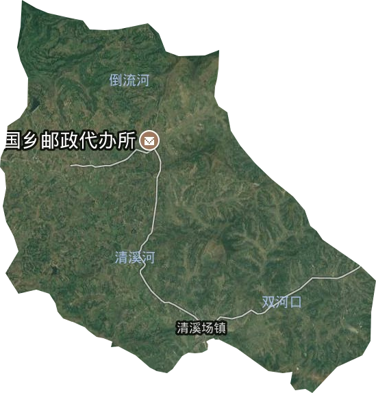清溪场镇卫星图