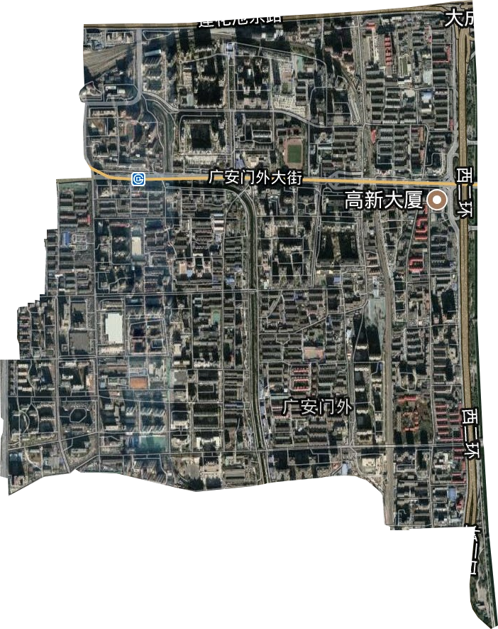 广安门外街道卫星图