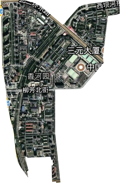 香河园街道卫星图