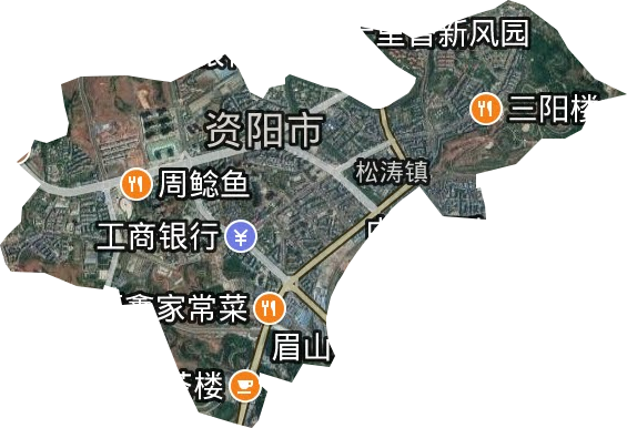 三贤祠街道卫星图
