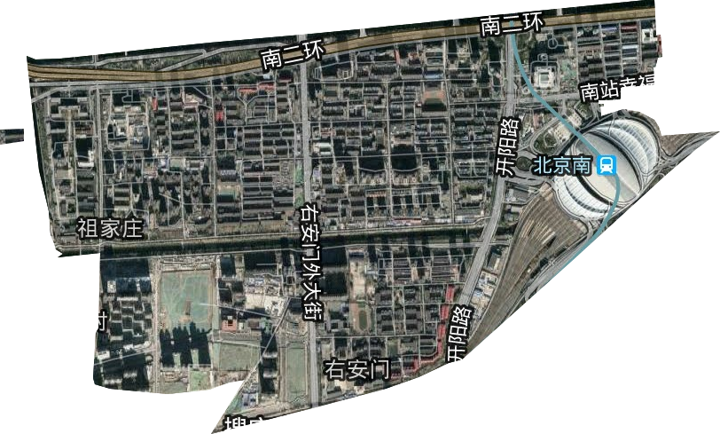 右安门街道卫星图