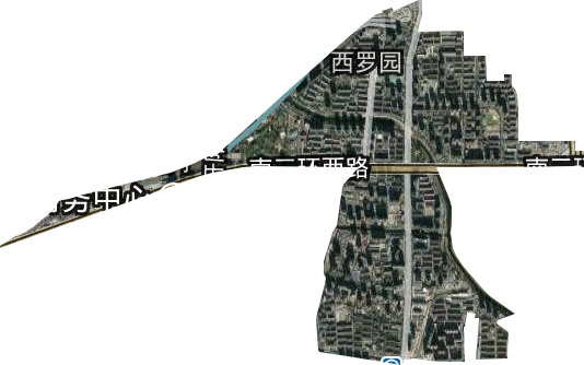 西罗园街道卫星图
