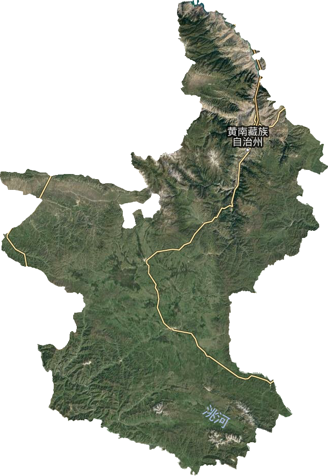 黄南藏族自治州卫星图