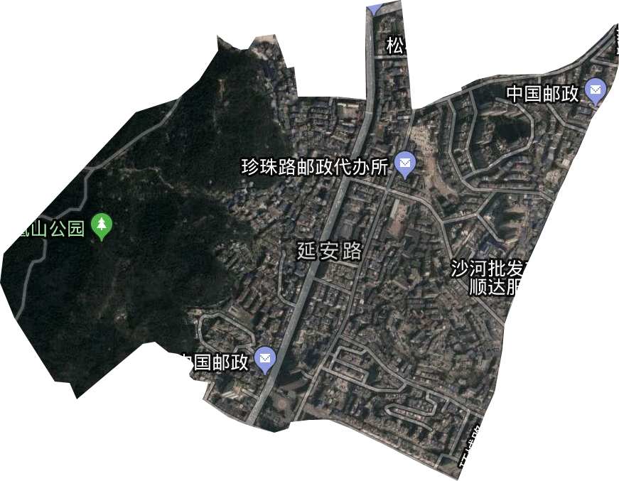 延安路街道卫星图