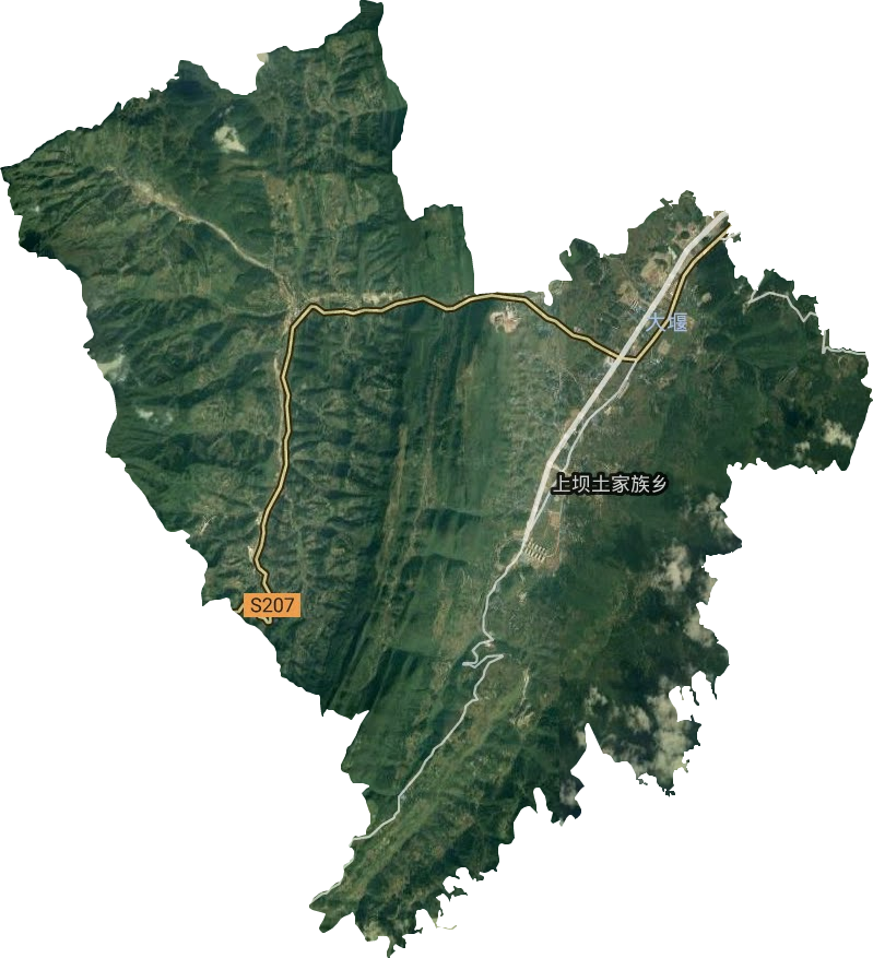 上坝土家族乡卫星图