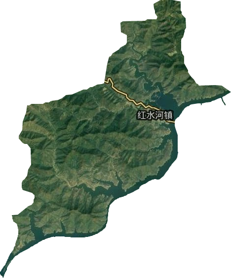 红水河镇卫星图
