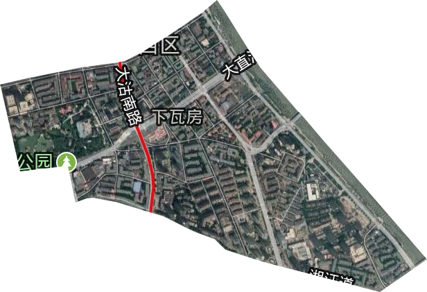下瓦房街道卫星图