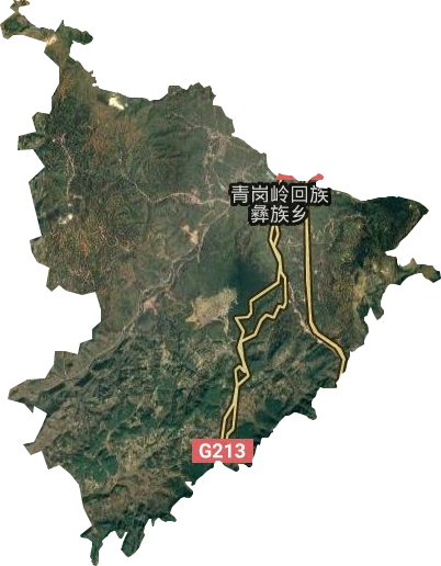 青岗岭回族彝族乡卫星图