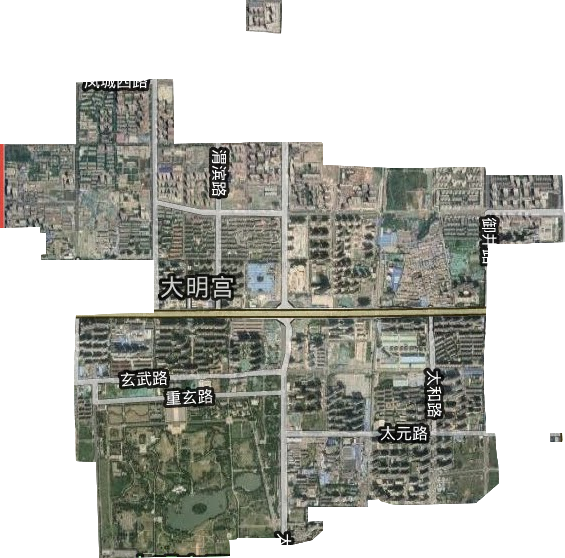 大明宫街道卫星图