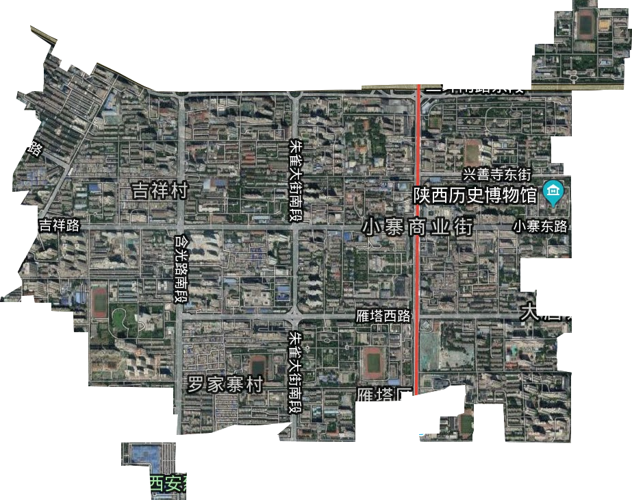 小寨路街道卫星图