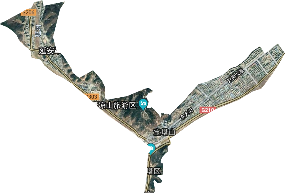 宝塔山街道卫星图