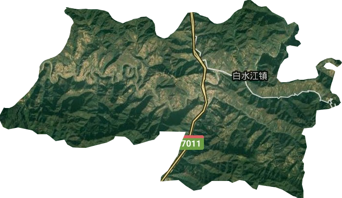 白水江镇卫星图