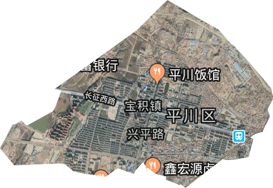 兴平路街道卫星图