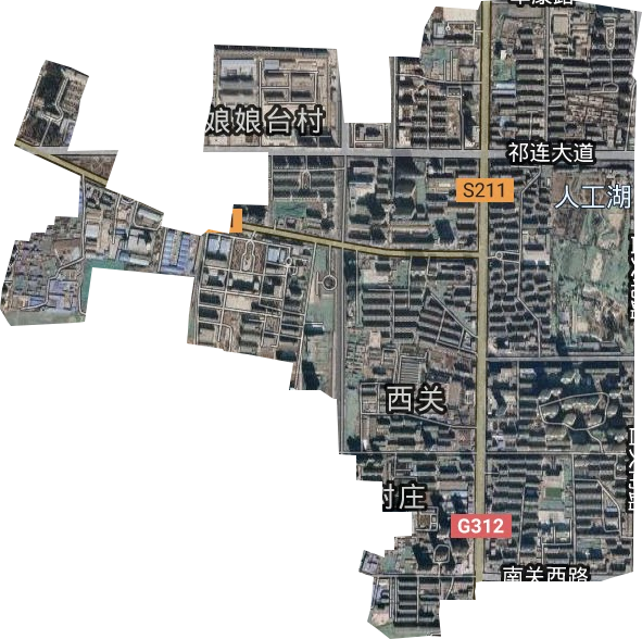 西关街街道卫星图