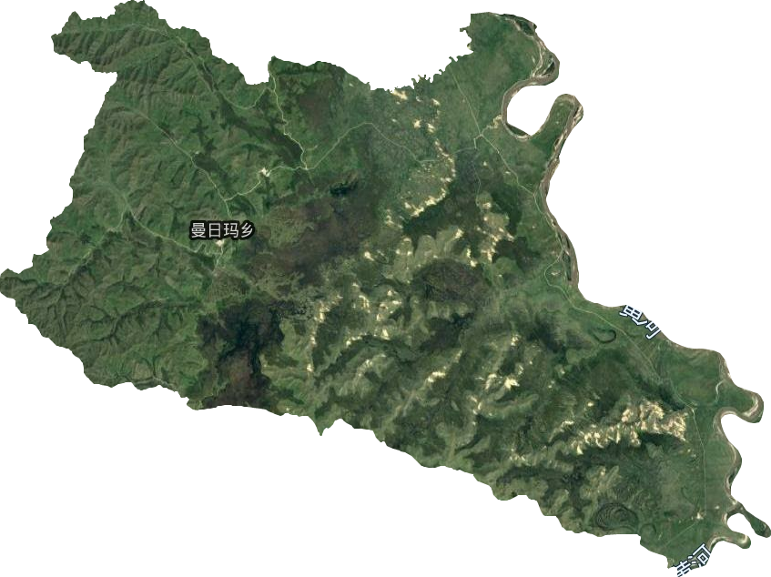 曼日玛乡卫星图