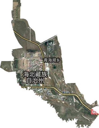 西海镇（海北州政府驻地）卫星图