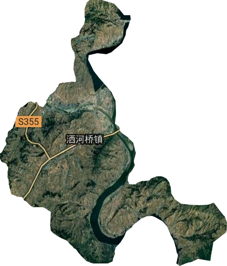 洒河桥镇卫星图