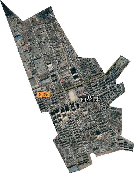 西花园街道卫星图