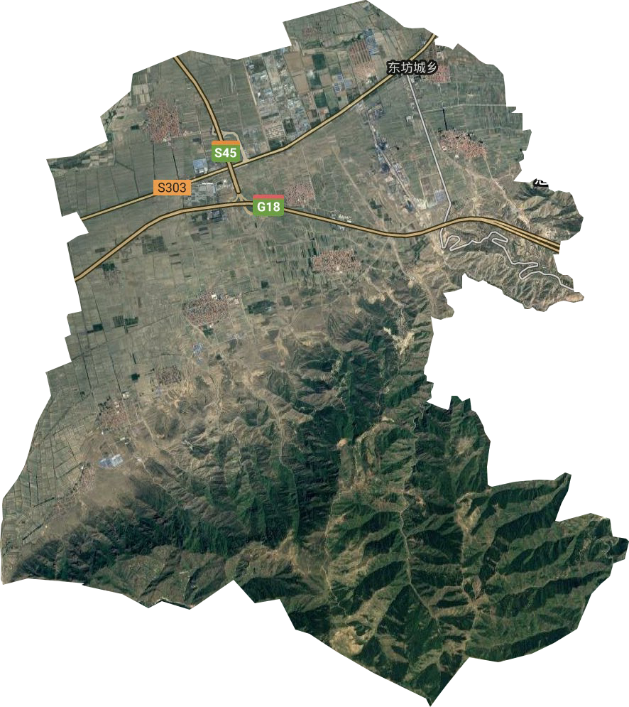 东坊城乡卫星图