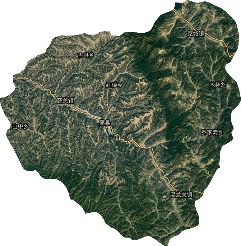 蒲县卫星图