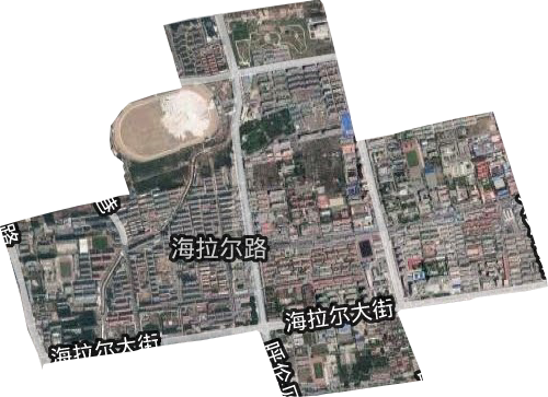 海拉尔东路街道卫星图