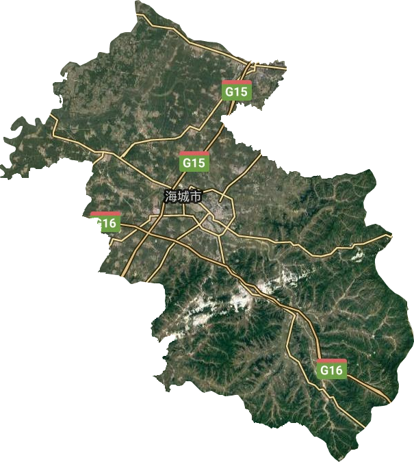 海城市高清卫星地图,海城市高清谷歌卫星地图