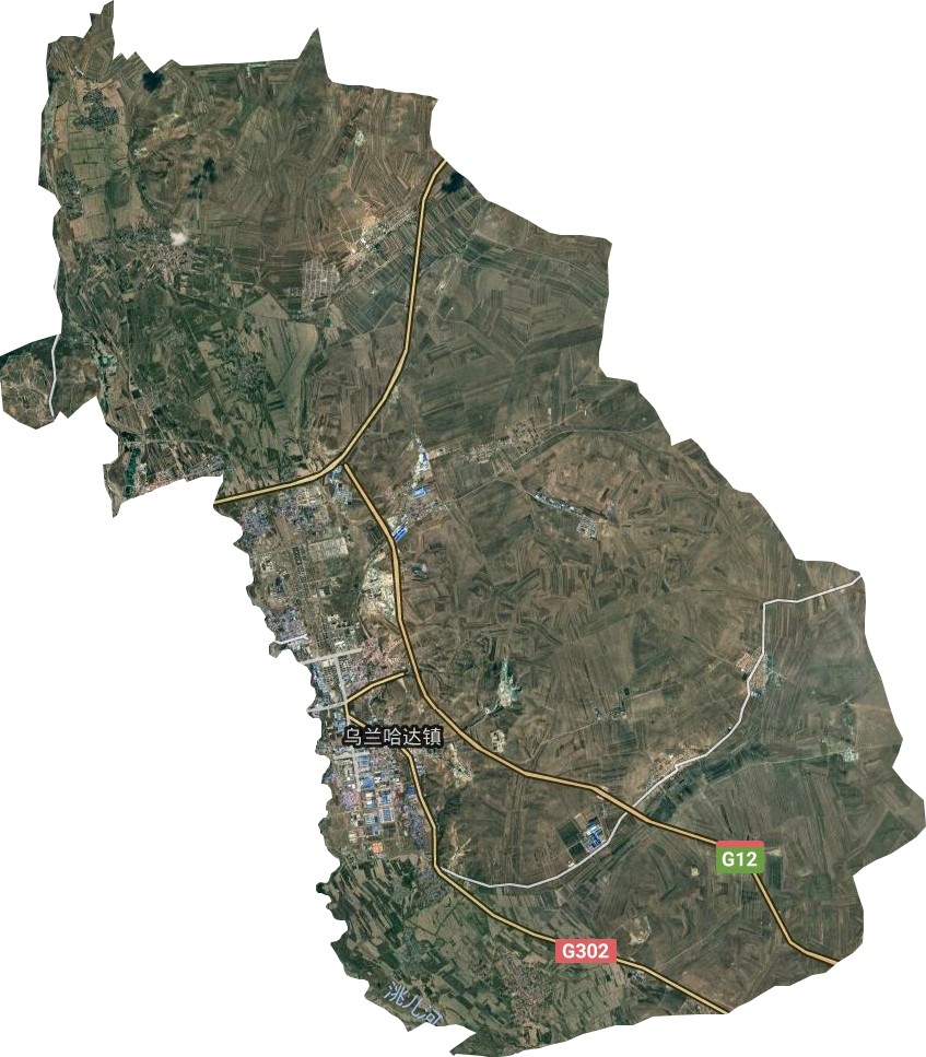 乌兰哈达镇卫星图