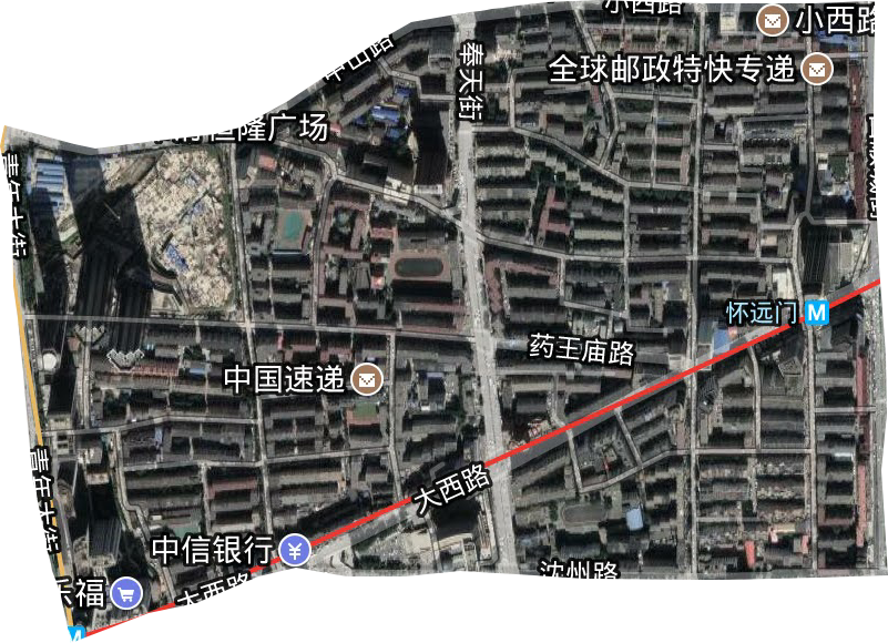 大西街道卫星图