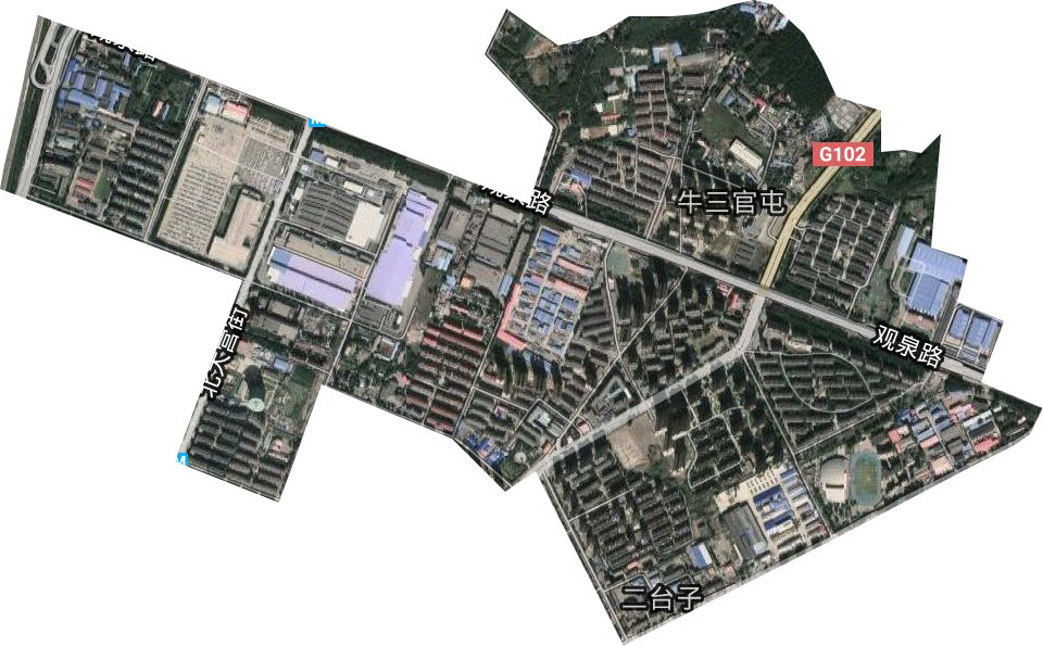 二台子街道卫星图