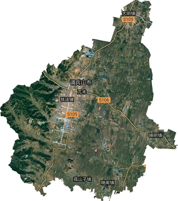 调兵山市卫星图